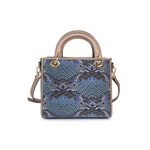 Chinese-style Cloud Brocade Tote Bag - Large Capacity Business Commute Handbag