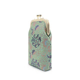 Chinese-style Song Brocade Beaded Chain Phone Bag - Clip Closure Mini Crossbody Pouch