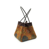 Chinese-style Song Brocade & Xiangyunsha Bucket Crossbody Bag - Retro Practical Travel Handbag
