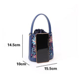 Chinese-style Song Brocade & Xiangyunsha Bucket Crossbody Bag - Retro Practical Travel Handbag