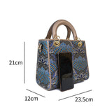 Chinese-style Cloud Brocade Tote Bag - Large Capacity Business Commute Handbag