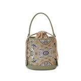 Chinese-style Song Brocade & Xiangyunsha Bucket Crossbody Bag - Retro Practical Travel Handbag