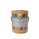 Chinese-style Song Brocade & Xiangyunsha Bucket Crossbody Bag - Retro Practical Travel Handbag