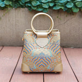 Chinese-style Cloud Brocade Pearl Crossbody Bag - Elegant Design Dating Party Purse
