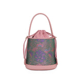 Chinese-style Song Brocade & Xiangyunsha Bucket Crossbody Bag - Retro Practical Travel Handbag
