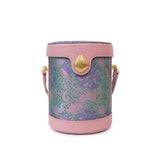 Chinese-style Song Brocade & Xiangyunsha Bucket Crossbody Bag - Retro Practical Travel Handbag