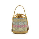 Chinese-style Song Brocade & Xiangyunsha Bucket Crossbody Bag - Retro Practical Travel Handbag