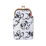 Chinese-style Song Brocade Beaded Chain Phone Bag - Clip Closure Mini Crossbody Pouch