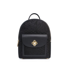 Chinese-style Cloud Brocade Backpack - Luxurious Pattern Student Travel Bag for Women