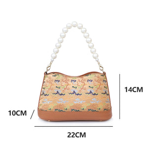 Chinese-style Shu Brocade Handheld & Crossbody Bag - Retro Weave Cultural Event Purse